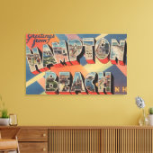 Hampton Beach, New Hampshire - Large Letter Canvas Afdruk (Insitu (Woonkamer))