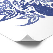 Hampton Blue Peacock Contemedhedendaagse Kunst Poster (Hoek)