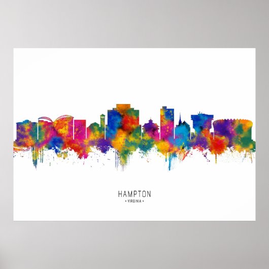 Hampton Virginia Skyline Poster (Voorkant)
