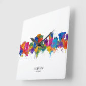 Hampton Virginia Skyline Vierkante Klok (Hoek)