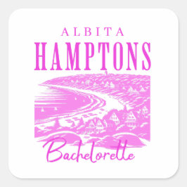 Hamptons Bachelorette Meisjes weekend Vierkante Sticker