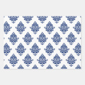 Hamptons Blauw en Wit Chic Patterned Inpakpapier Vel (Voorkant 3)