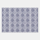 Hamptons Blauw en Wit Chic Patterned Inpakpapier Vel (Voorkant)