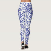 Hampton's Blauw Wit Boho Chic Paisley Leggings (Achterkant)