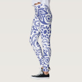 Hampton's Blauw Wit Boho Chic Paisley Leggings (Links)