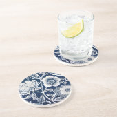 Hamptons Blauw Wit Zandsteen Onderzetter (Zijkant)