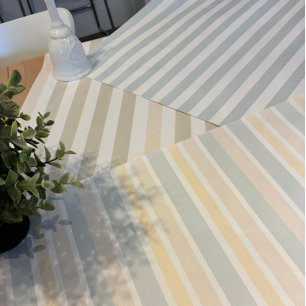 Hamptons Eendenei Blauw & Salie Strepen Inpakpapier Vel