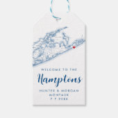 Hamptons Elegante Moderne Marine Bruiloft Favor Cadeaulabel (Voorkant)