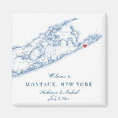Hamptons Montauk Bestemming Trouwgunst Magneet (Voorkant)