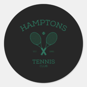 Hamptons New York Preppy Tennis Club Ronde Sticker