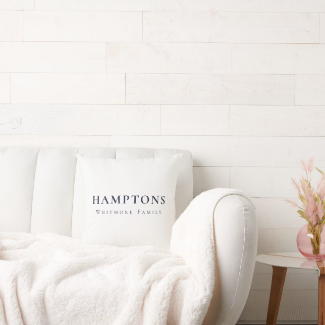 Hamptons Personalized Preppy Custom Text  Kussen (Bank)