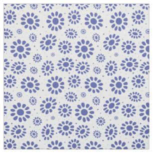 Hampton's Stijl Blauw Wit Abstract Bloemenpatroon Stof