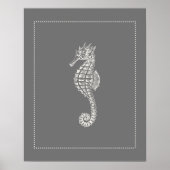 Hamptons Style Seahorse Poster (Voorkant)