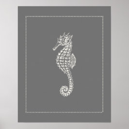 Hamptons Style Seahorse Poster