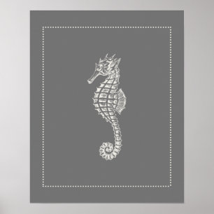 Hamptons Style Seahorse Poster