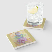 Hamsa Art Stone Onderzetter (Zijkant)