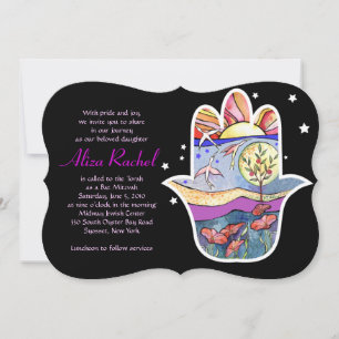HAMSA BEAUTY Bat Mitzvah Uitnodiging