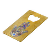 Hamsa Coeurs Fleurs Opal Art sur Or (Devant Angle)