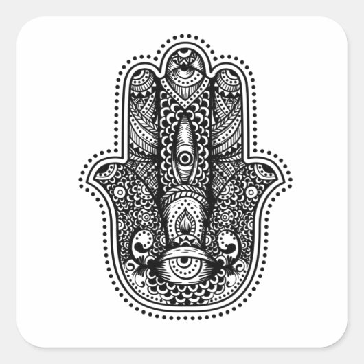Hamsa De hand van de godin Vierkante Sticker (Voorkant)