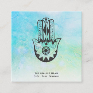 ** Hamsa De hand van Fatima Kraters van Moon Y Vierkante Visitekaartje