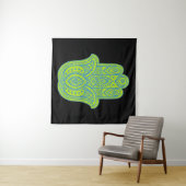 Hamsa Design Green & Black Backdrop Wandkleed (In Situ (horizontaal))
