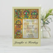 Hamsa d'or et colombes de faire-part de mariage de (Debout devant)