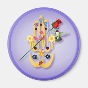 Hamsa en Flowers Magnets Magneet