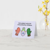 Hamsa en Mittens Chrismukkah Card Kaart (Gele Bloem)