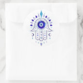Hamsa Evil Eye Hand Ronde Sticker (Tas)
