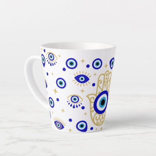 Hamsa Evil Eye Latte Mug (Angle gauche)