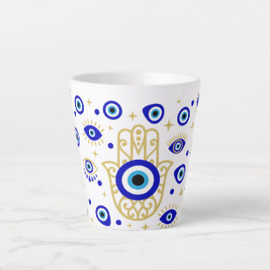 Hamsa Evil Eye Latte Mug
