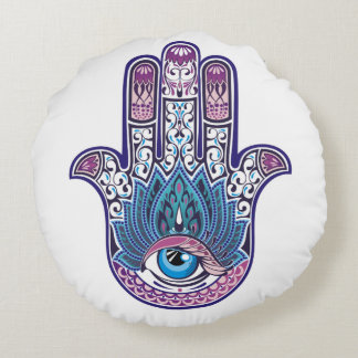 Hamsa Fatima Hand Pillow Rond Kussen