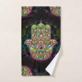 Hamsa Fatma Hand Psychedelic Art Bad Handdoek (Handdoek)