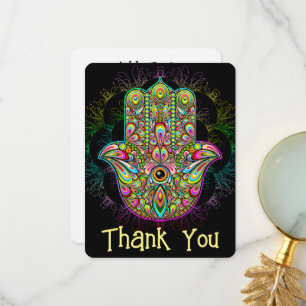 Hamsa Fatma Hand Psychedelic Art Bedankkaart