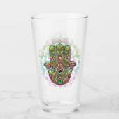 Hamsa Fatma Hand Psychedelic Art Glas (Achterkant)