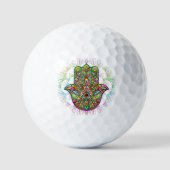 Hamsa Fatma Hand Psychedelic Art Golfballen (Voorkant)