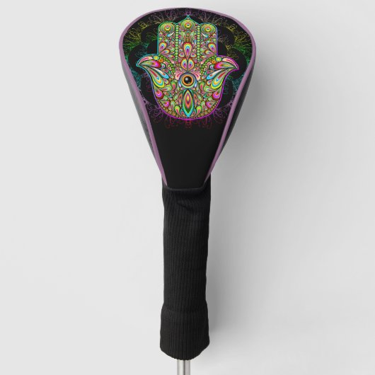 Hamsa Fatma Hand Psychedelic Art Golfheadcover (Voorkant)
