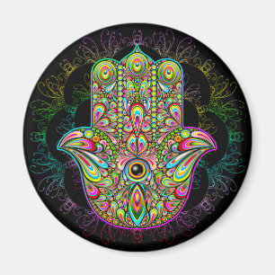 Hamsa Fatma Hand Psychedelic Art Magneet