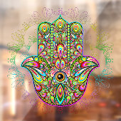Hamsa Fatma Hand Psychedelic Art Raamsticker (Vel 2)