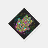 Hamsa Fatma Hand Psychedelic Art Servet (Hoek)