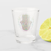 Hamsa Fatma Hand Psychedelic Art Shot Glas (Achterkant)