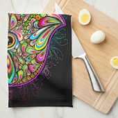 Hamsa Fatma Hand Psychedelic Art Theedoek (Quarter Fold)