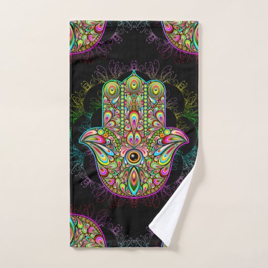 Hamsa Fatma Main Psychedelic Art (Serviette à main)