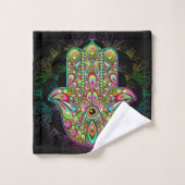 Hamsa Fatma Main Psychedelic Art (Gant de toilette)