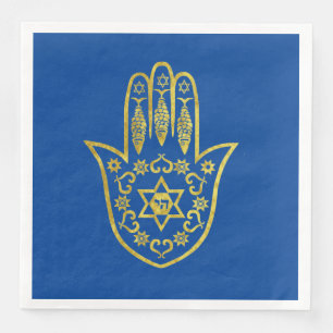 Hamsa Gold Outline Napkins Servet