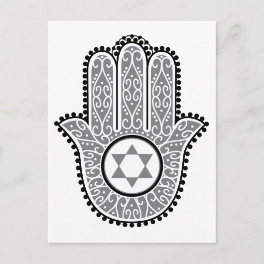 hamsa_gray.jpg briefkaart (Voorkant)