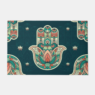 Hamsa Hamsah Moroccan Jewish Hand Welcome Deurmat
