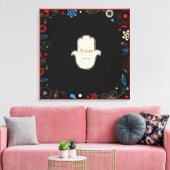 HAMSA HAND Bat Mitzvah Sign-In Memory Board Canvas Afdruk (Insitu (Woonkamer))