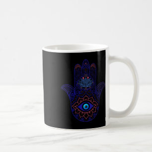 Hamsa Hand Blauwe Boze Oog Yoga - Spiritueel Symbo Koffiemok