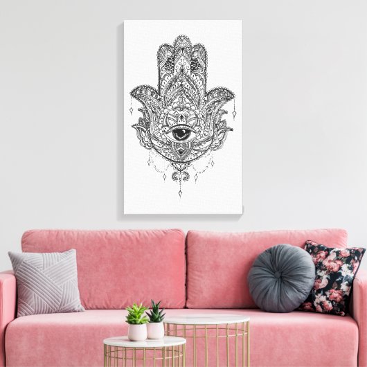 Hamsa Hand Canvas Afdruk (Insitu (Woonkamer))
